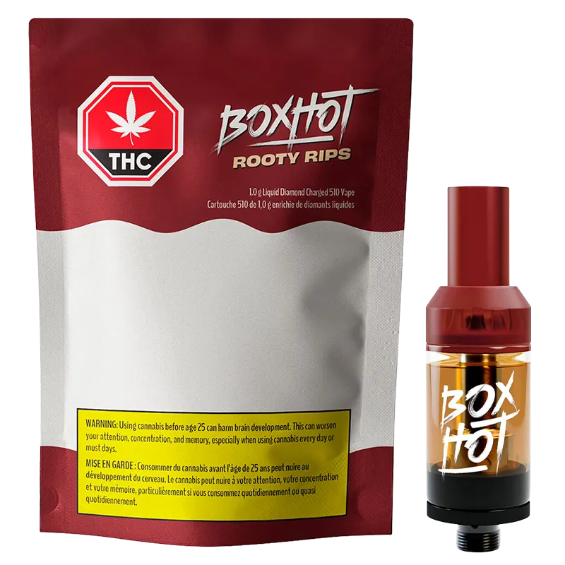 Boxhot 1 g Rooty Rips Liquid Diamond Charged Vape Cartridge Vapes