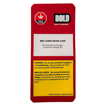 Bold 1 g RBF Cured Resin Vape Cartridge Vapes