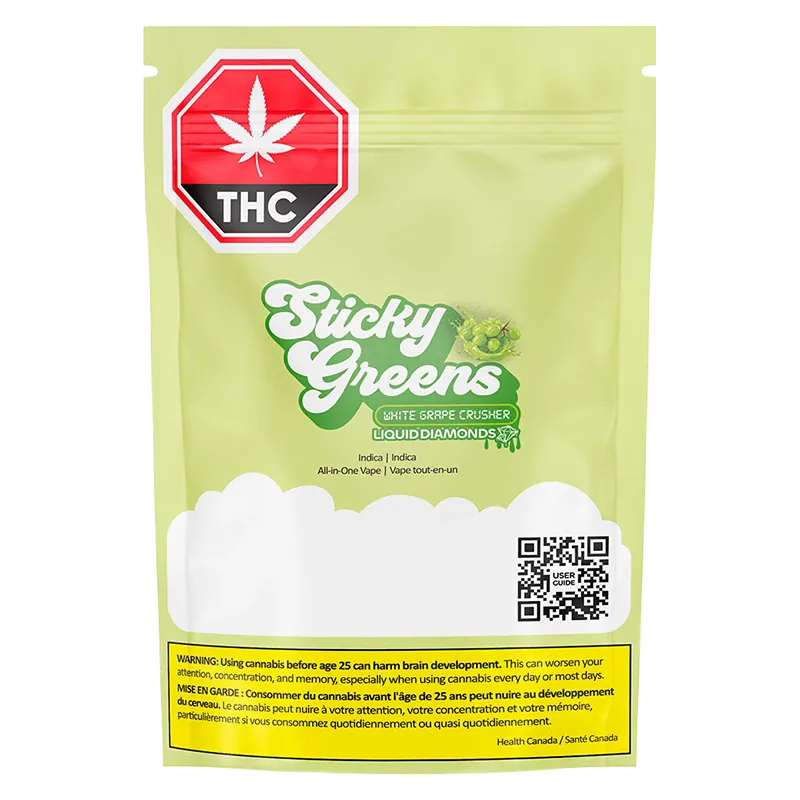 Sticky Greens 0.95 g White Grape Crusher Dripbar Disposable Vape Vapes
