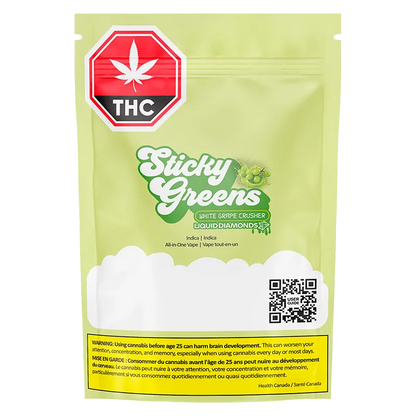 Sticky Greens 0.95 g White Grape Crusher Dripbar Disposable Vape Vapes
