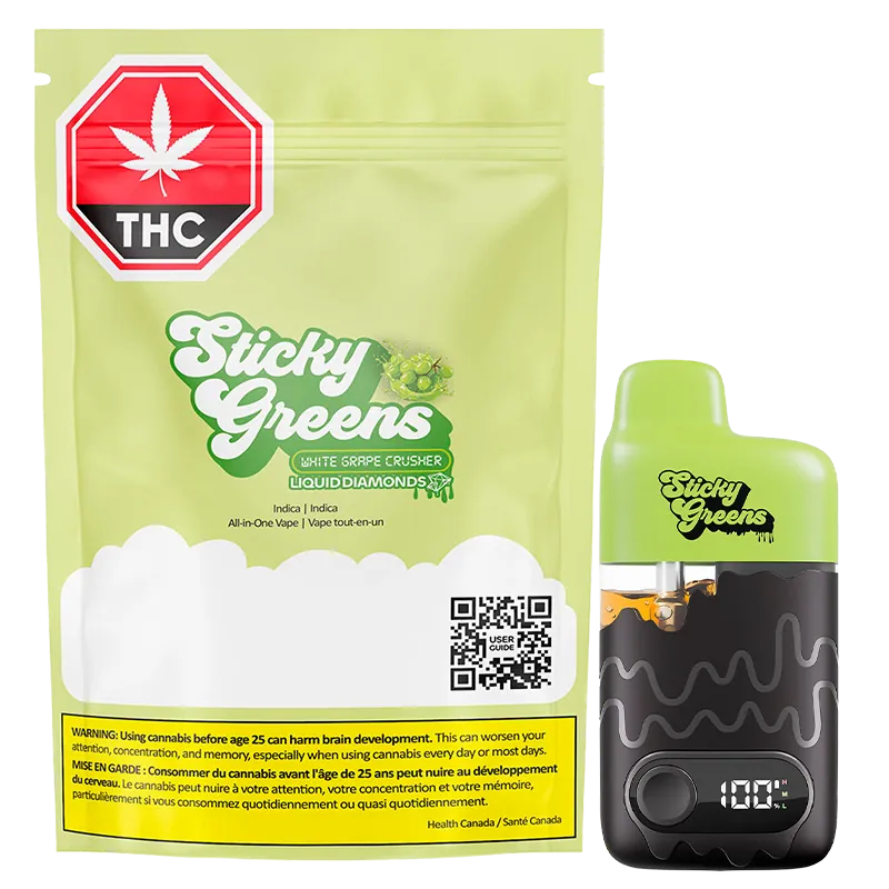 Sticky Greens 0.95 g White Grape Crusher Dripbar Disposable Vape Vapes