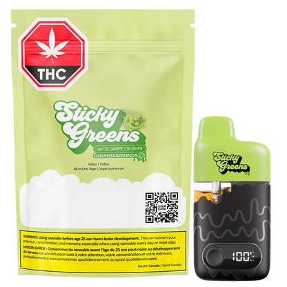 Sticky Greens 0.95 g White Grape Crusher Dripbar Disposable Vape Vapes