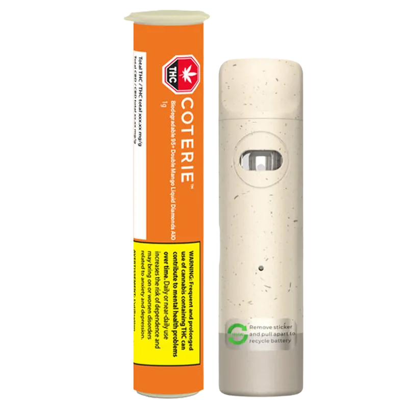 Coterie 1 g Biodegradable 95+ Double Mango Liquid Diamonds Disposable Vape Vapes