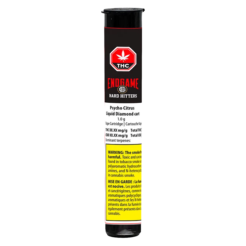 Endgame 1 g Hard Hitters Psycho Citrus Liquid Diamond Vape Cartridge Vapes
