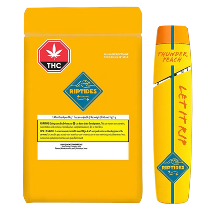Riptides 1 g Liquid Diamonds Thunder Peach Disposable Vape Vapes