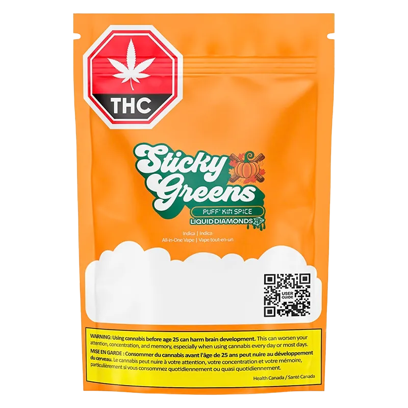 Sticky Greens 0.95 g Puff' Kin Spice Dripbar Disposable Vape Vapes