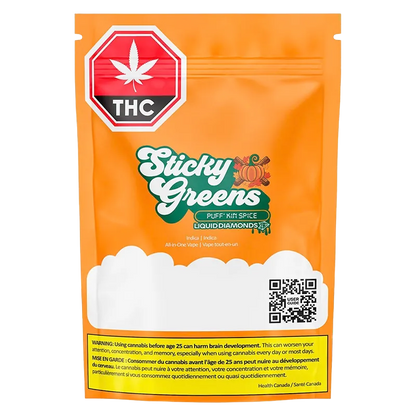 Sticky Greens 0.95 g Puff' Kin Spice Dripbar Disposable Vape Vapes