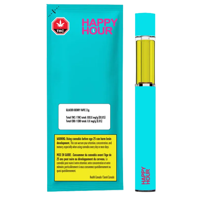 Happy Hour 1 g Glacier Berry Disposable Vape Vapes