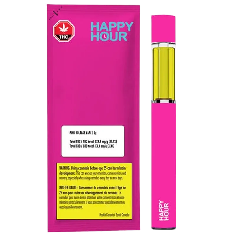 Happy Hour 1 g Pink Voltage Disposable Vape Vapes