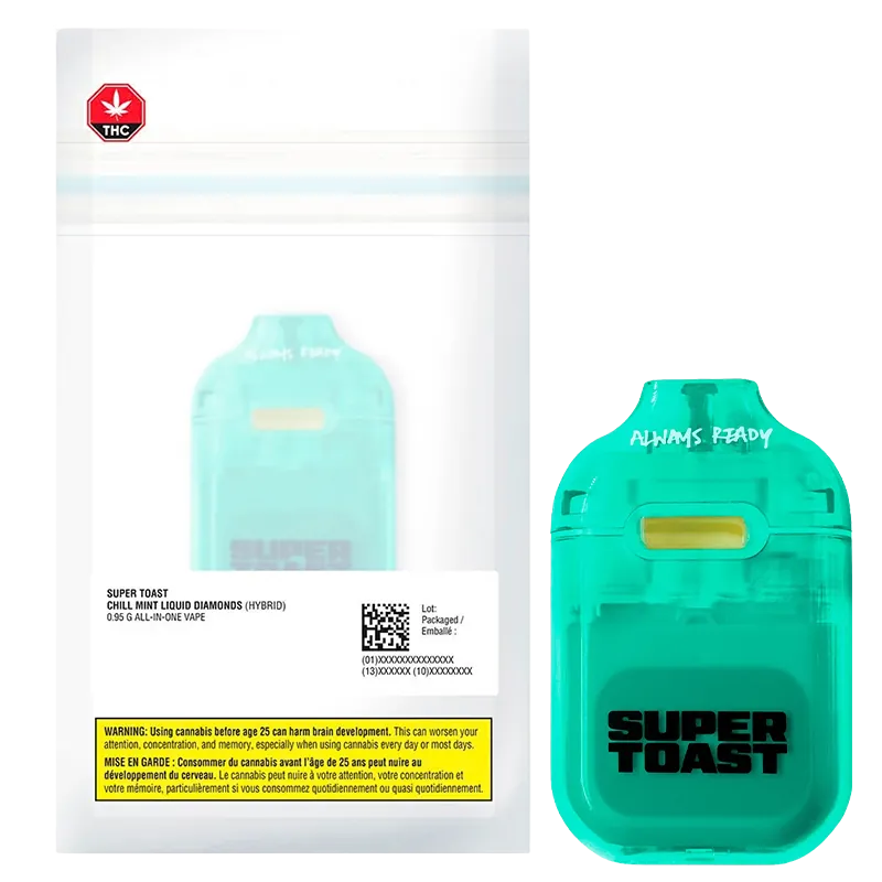 Super Toast 0.95 g Chill Mint Liquid Diamonds Disposable Vape Vapes