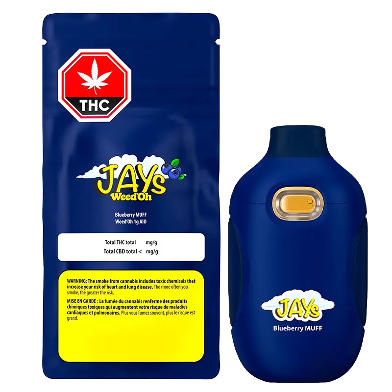 Jays 0.95 g Blueberry MUFF Weed'Oh Disposable Vape Vapes