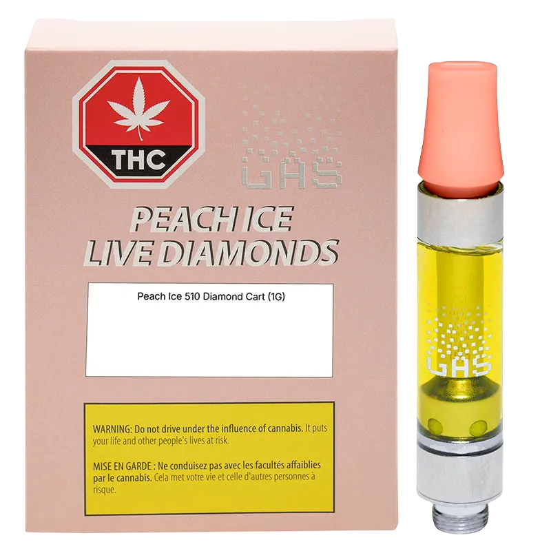 GAS 1 g Peach Ice Diamond Vape Cartridge Vapes