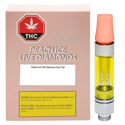GAS 1 g Peach Ice Diamond Vape Cartridge Vapes
