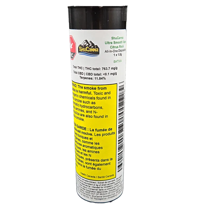 Shucanna 1 g Mega Spectrum Ultra Smooth Citrus Rock Disposable Vape Vapes