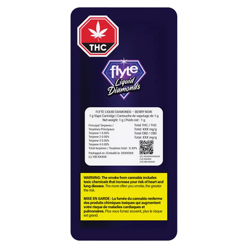 Flyte Liquid Diamonds 1 g Berry Noir Liquid Diamond Vape Cartridge Vapes