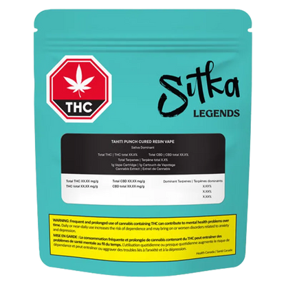Sitka Legends 1 g Tahiti Punch Cured Resin Vape Cartridge Vapes