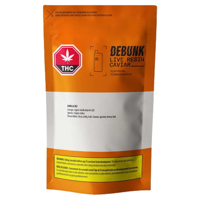 Debunk Live Resin Caviar 1 g Gorilla Zkz Blend Disposable Vape Vapes