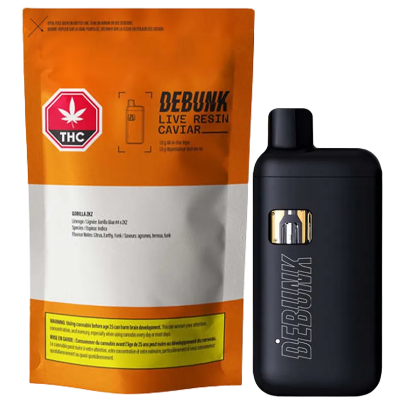 Debunk Live Resin Caviar 1 g Gorilla Zkz Blend Disposable Vape Vapes