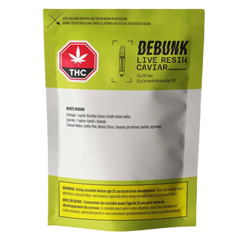 Debunk Live Resin Caviar 1 g White Widow Vape Cartridge Vapes