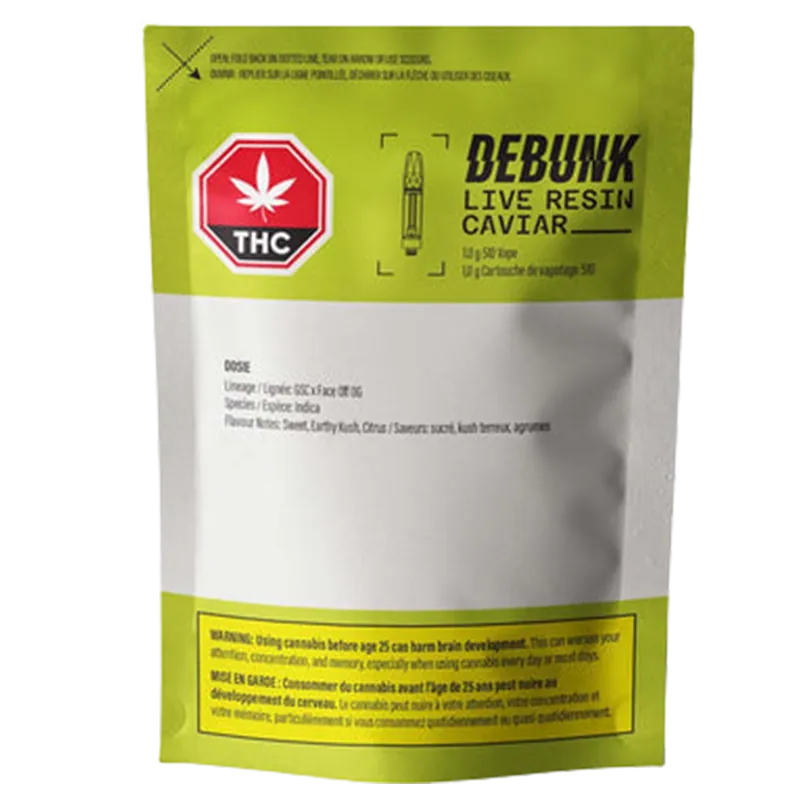 Debunk Live Resin Caviar 1 g Dosie Vape Cartridge Vapes