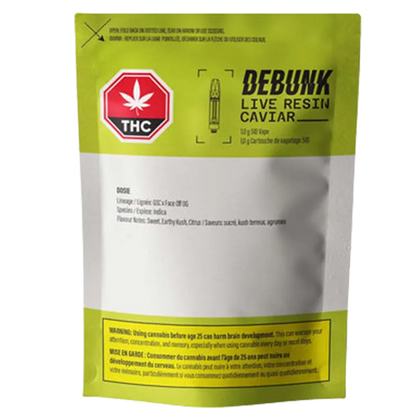 Debunk Live Resin Caviar 1 g Dosie Vape Cartridge Vapes