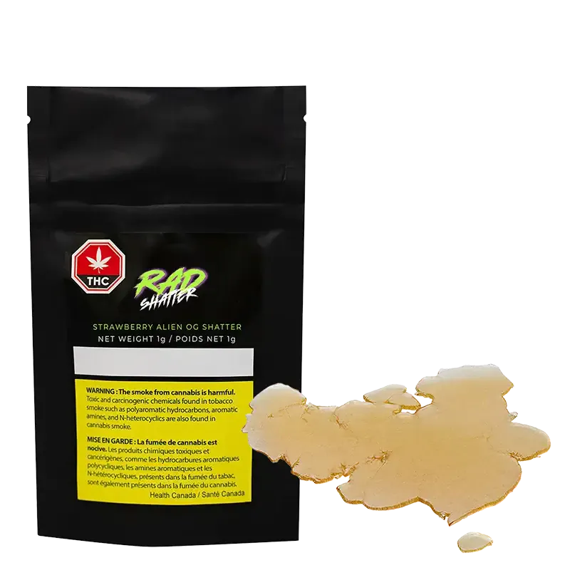 Rad 1 g Rad Strawberry Alien OG Shatter for Sale | Canna Cabana Shatter