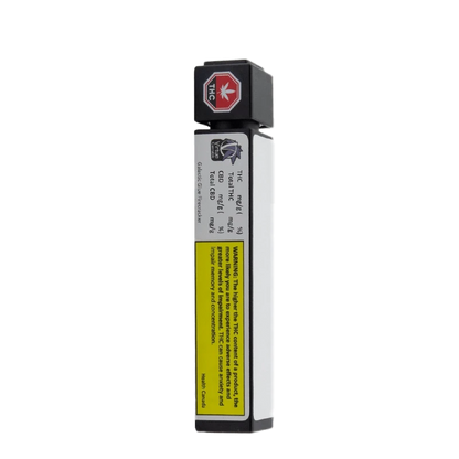 Close-up of the Firecracker Infused Pre Rolled 1 x 1.25 g package with a THC warning label, photographed at a slight angle.