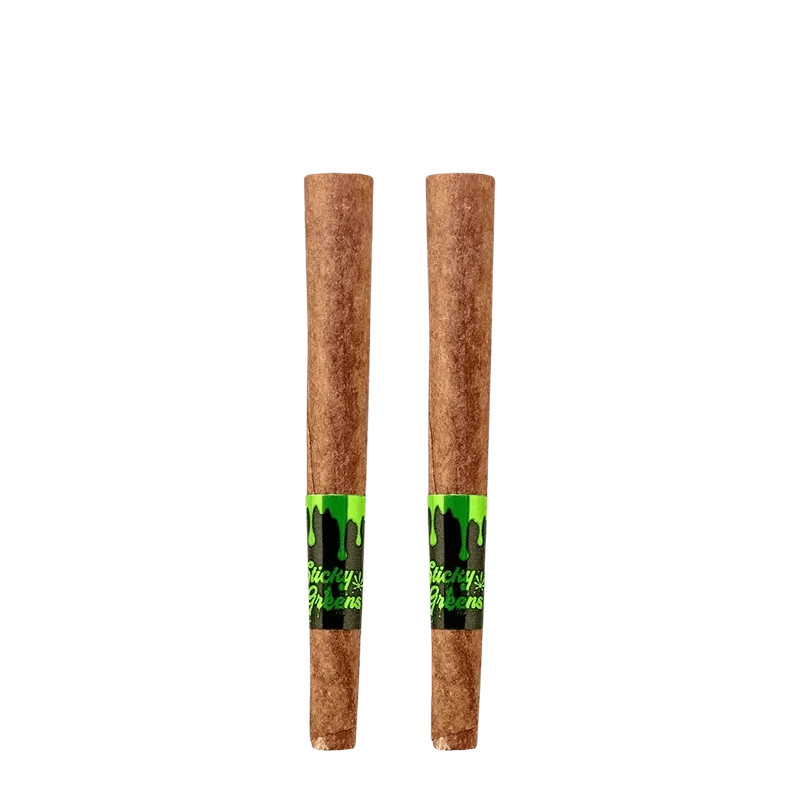 A close-up of two Honey Berry Bluntz Infused Pre Rolled 0.5 g pre-rolls against a plain white background.