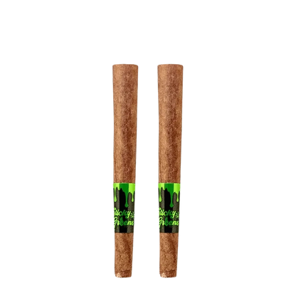 A close-up of two Honey Berry Bluntz Infused Pre Rolled 0.5 g pre-rolls against a plain white background.