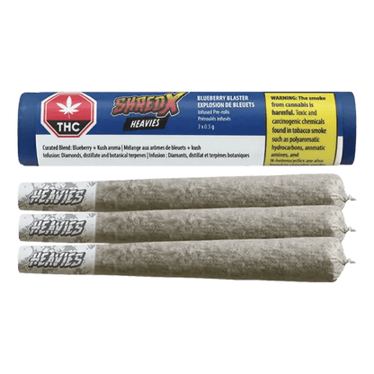 Shred X Each Blueberry Blaster Heavies Infused PR 3 x 0.5 g Infused Pre-Rolls