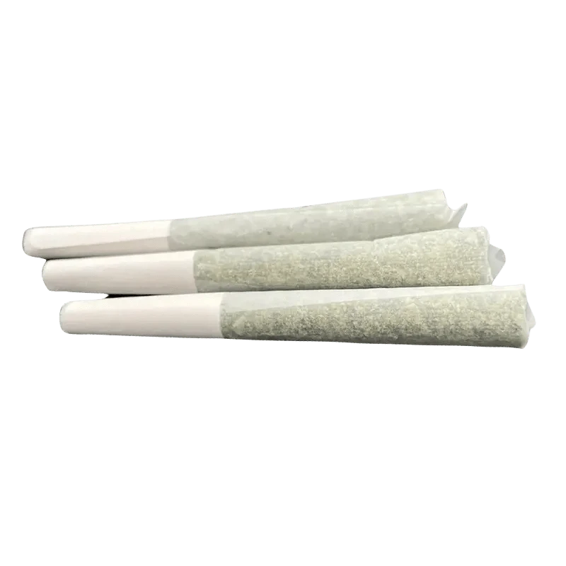 A close-up of three Lemon Heads Live Resin Infused Pre Rolled 0.5 g cartridges displayed against a plain white background.