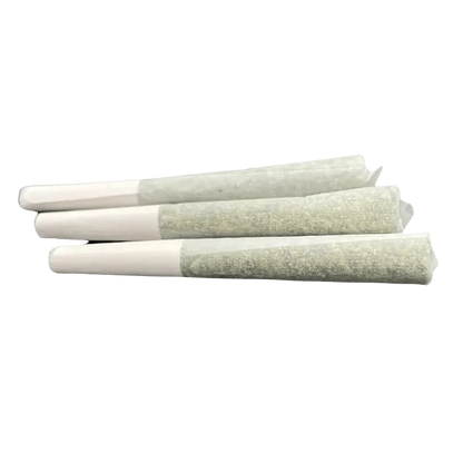 A close-up of three Lemon Heads Live Resin Infused Pre Rolled 0.5 g cartridges displayed against a plain white background.