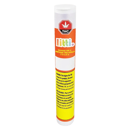 Close-up of the Savage Oh J Infused Pre Rolled 3 x 0.5 g package, showing the logo and product details on a white background.