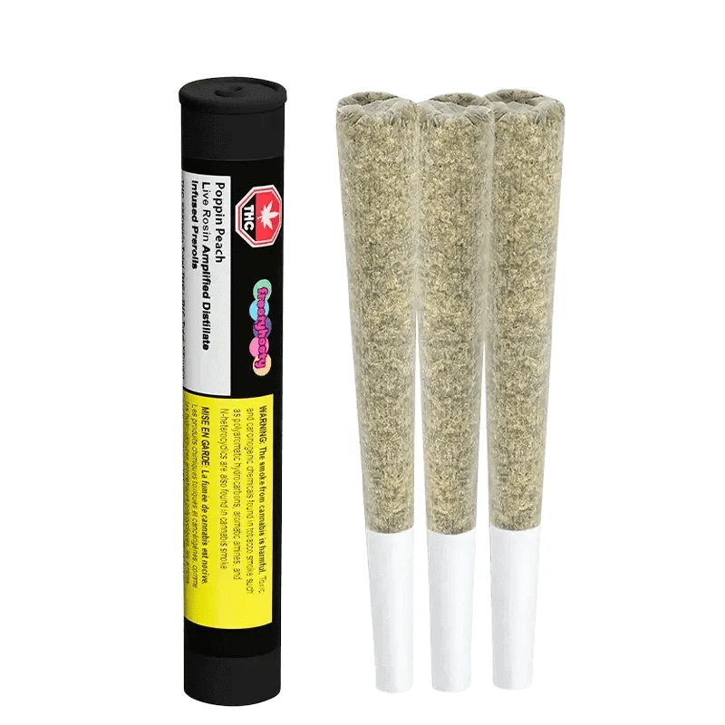 Frootyhooty Poppin Peach Sativa Distillate Infused Pre Roll: Lowest Price |  Canna Cabana