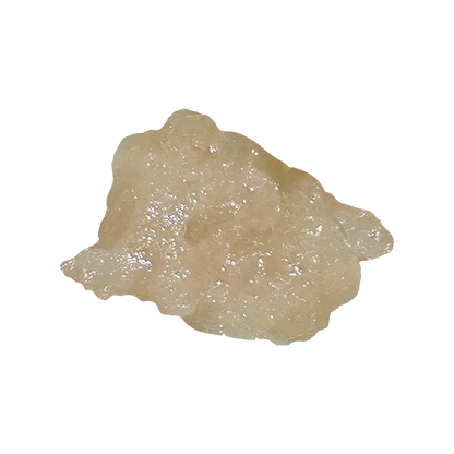 Close-up view of the Early Lemon Berry Fresh Frozen Hash Rosin with a textured, golden-brown surface and irregular edges.