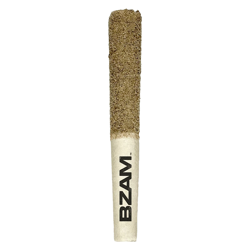 A close-up view of the Blue Dragon Terp Infused Pre Rolled 3 x 0.5 g, showing a tightly rolled, textured product against a neutral background.
