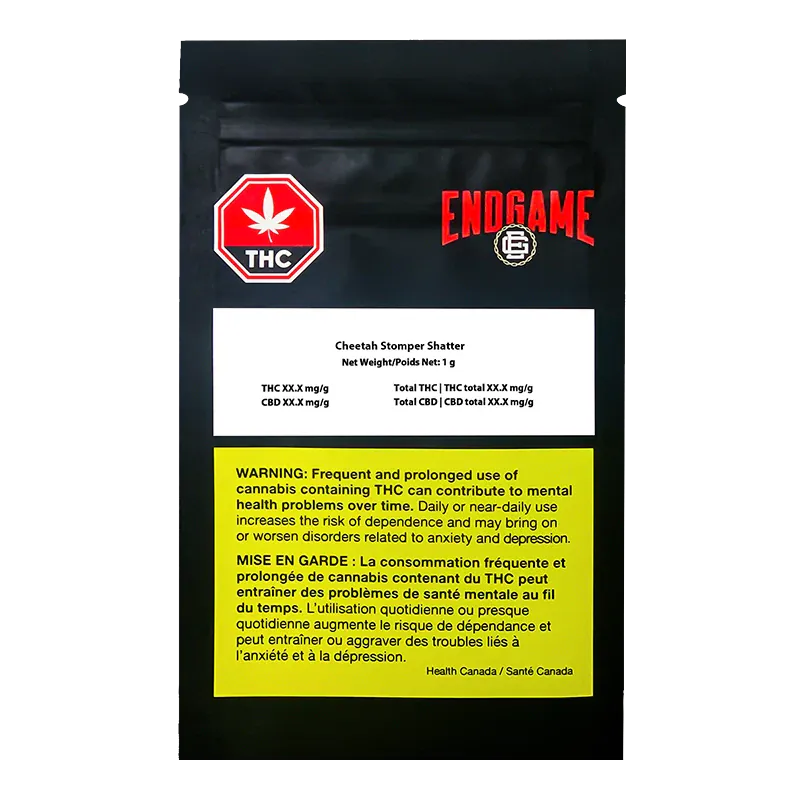 Endgame 1 g Endgame Cheetah Stomper Shatter - High THC Indica 1g Shatter