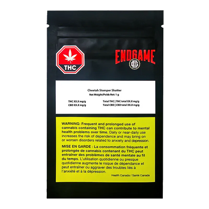 Endgame 1 g Endgame Cheetah Stomper Shatter - High THC Indica 1g Shatter