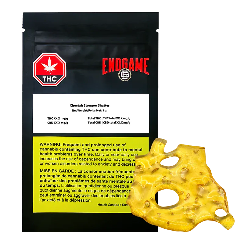 Endgame 1 g Endgame Cheetah Stomper Shatter - High THC Indica 1g Shatter