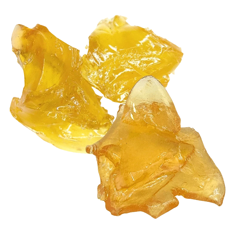 A close-up of the Multipack of Madness Shatter, showcasing its amber color and fragmented, crystalline texture.