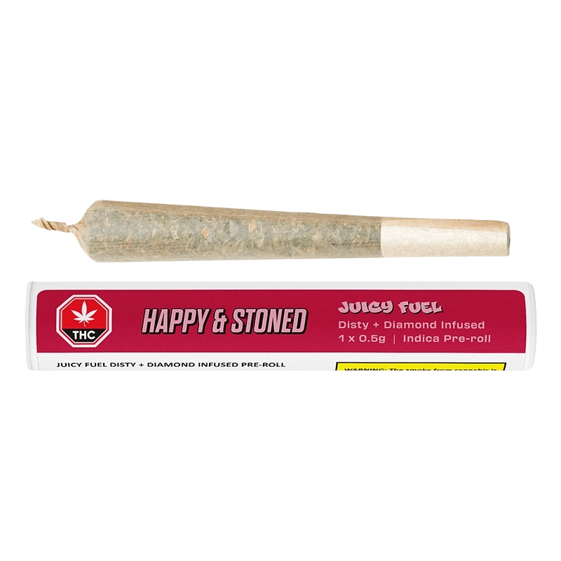 Happy&Stoned 0.5 g Juicy Fuel Disty + Diamonds Infused PR 1 x 0.5 g Pre-Rolls