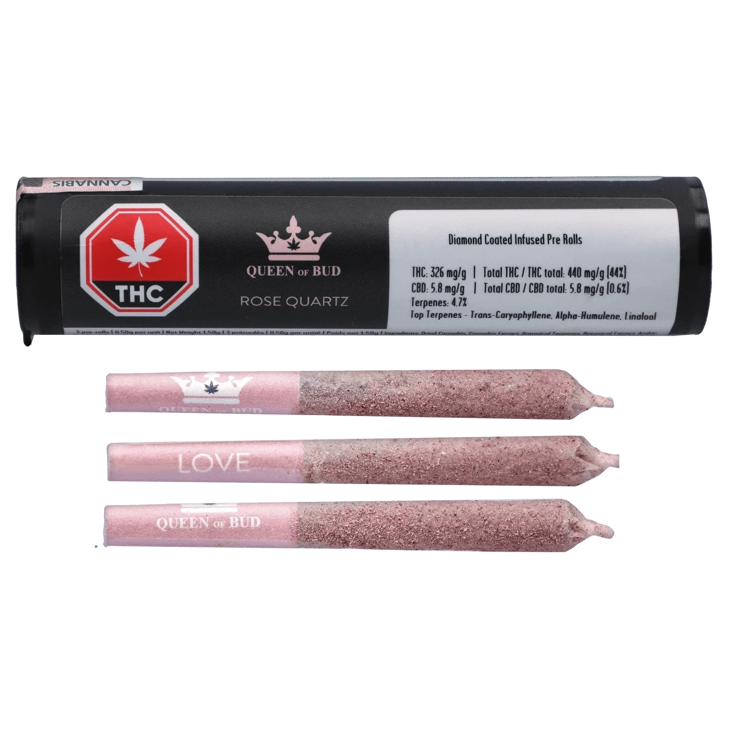 Queen Of Bud 1.5 g Queen Of Bud Rose Quartz Infused Pre Rolls | Canna Cabana Pre-Rolls