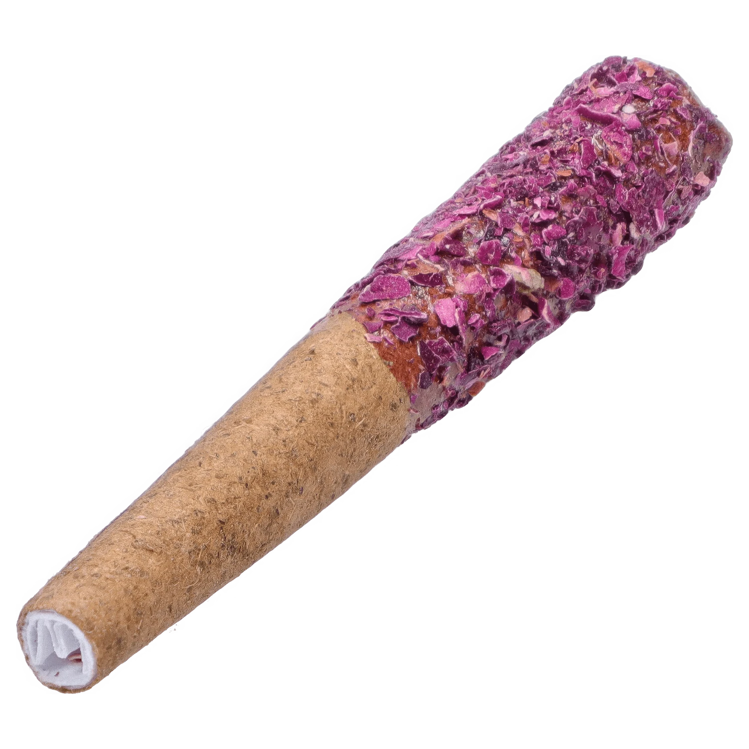 A close-up, angled view of the Red Jasper Liquid Diamond Infused Blunts, showcasing their paper-wrapped, light brown color.