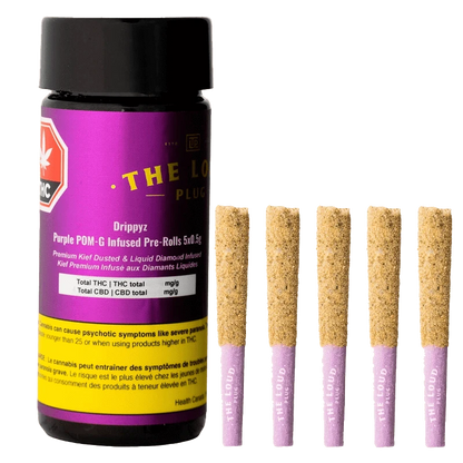 The Loud Plug 2.5 g Drippyz Purple Pom-G Infused PR 5 x 0.5 g Pre-Rolls