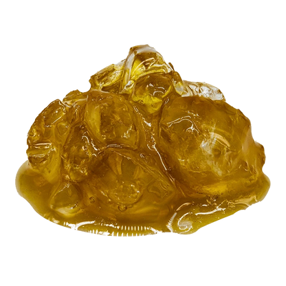 A close-up of the golden VVS Glazed Diamonds and Sauce with a glistening, textured surface.