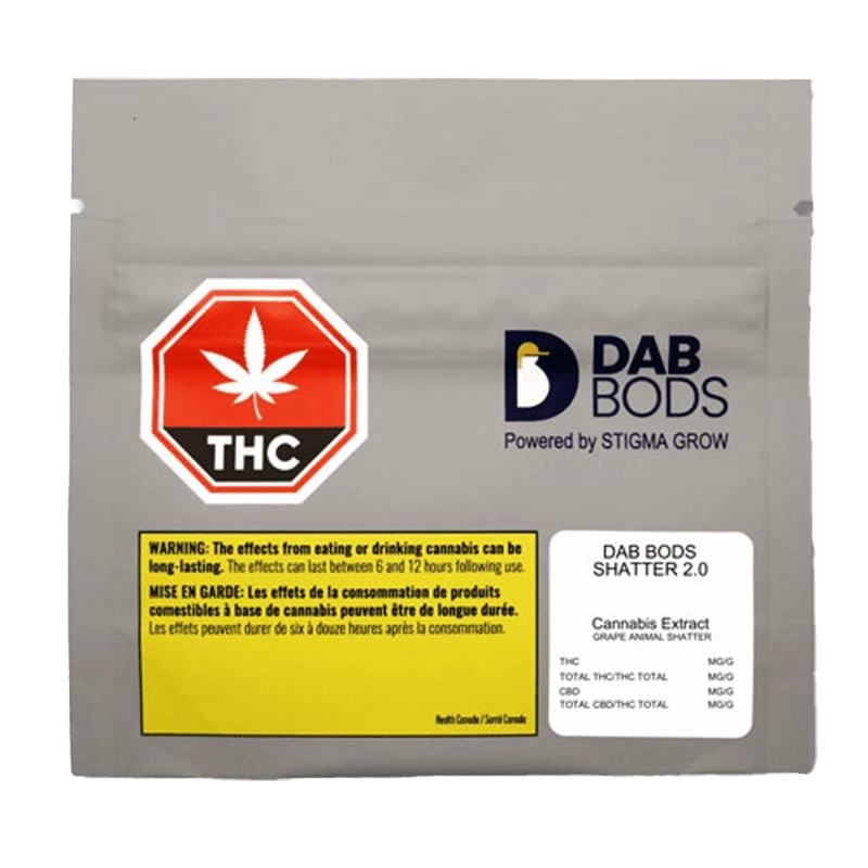 Front view of the Grape Animal Shatter 2.0 packaging with bold graphics on a black background.