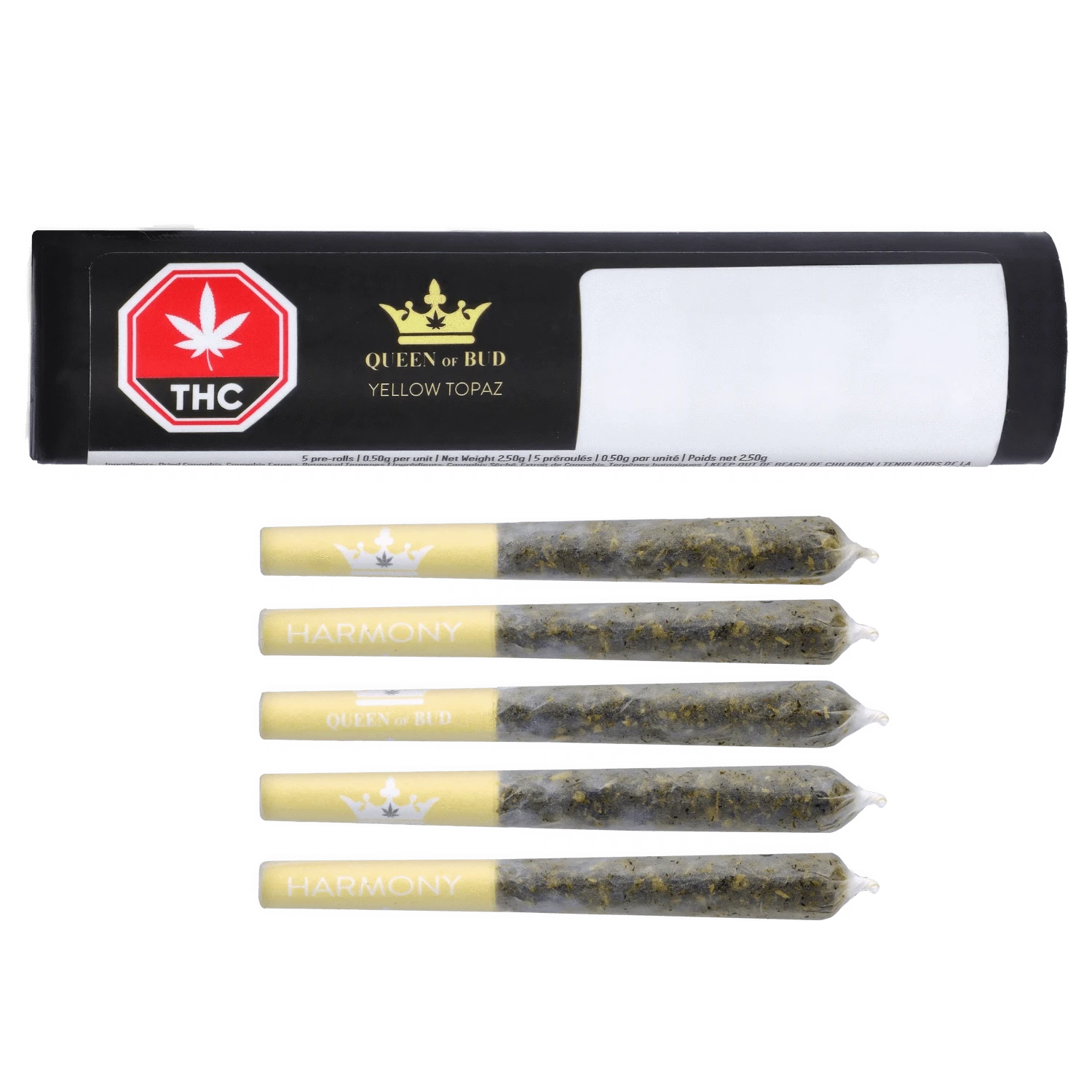 Queen Of Bud 2.5 g Yellow Topaz Live Rosin Mango Honey Infused PR 5 x 0.5 g Pre-Rolls