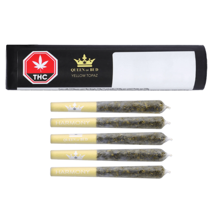 Queen Of Bud 2.5 g Yellow Topaz Live Rosin Mango Honey Infused PR 5 x 0.5 g Pre-Rolls