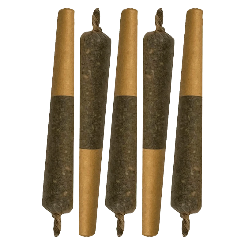 Front view of the Key Lime Slice Cured Resin Infused Pre Rolled 5 x 0.5 g, showing five units arranged in a vertical line on a white background.