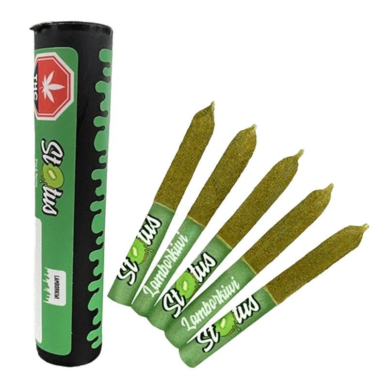 Status 1.25 g Lamborkiwi Liquid Diamond Infused Kief Coated PR 5 x 0.25 g Pre-Rolls